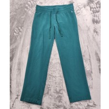 Eddie Bauer Pants Womens M Green Fleece Sweatpants Drawstring Waist Soft Casual