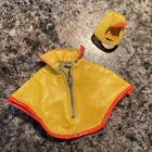 Vintage 1971 Barbie Doll Mod Yellow Poncho Put On Mattel #3411 W/ Hat, Japan