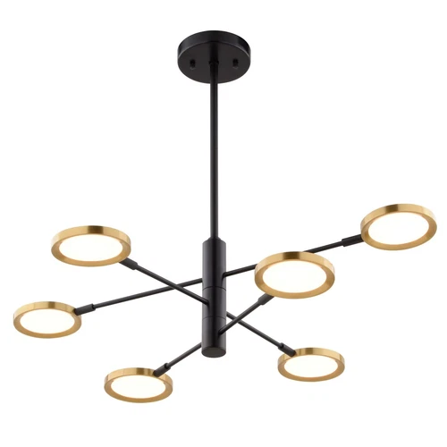 Cullerto 34.75-in. 6L LED Pendant Matte Black and Antique Gold - Picture 1 of 6
