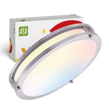 LED 16" Round Flush Mount Lighting, Close to Ceiling Light Fixture  3CCT, Di...