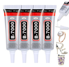 B7000 Glue Clear for Rhinestones, 4pcs 15mL Strong Adhesive B-7000 Jewelry Bead