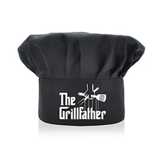 AGMDESIGN The Grillfather, Funny Chef Hat, Funny Chef Wear, Adjustable Kitchen 