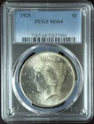 1925 Peace Dollar PCGS MS64 Silver $1 - Brilliant Uncirculated Mild Toning