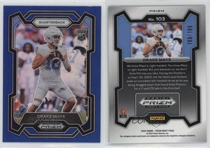 2024 Panini Prizm Draft Picks Blue Prizm /199 Drake Maye #103 Rookie RC