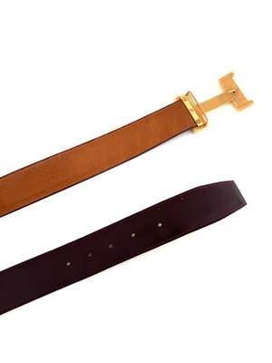 Hermes Leather Belt. Logo 