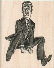 Falling Man 2 1/4 x 2 3/4" Rubber Stamp, Man Stamp, Falling Man Stamp