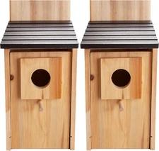 Cedar Blue Bird Box House, Wood Bird Houses for Outside, Hummingbird House for o