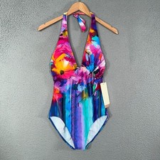 Gottex swimsuit Womens 12 Italian Summer Wireless plunge one piece bathing suit