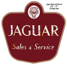 Vintage Style Metal Sign Jaguar Sales 17x17.5 .