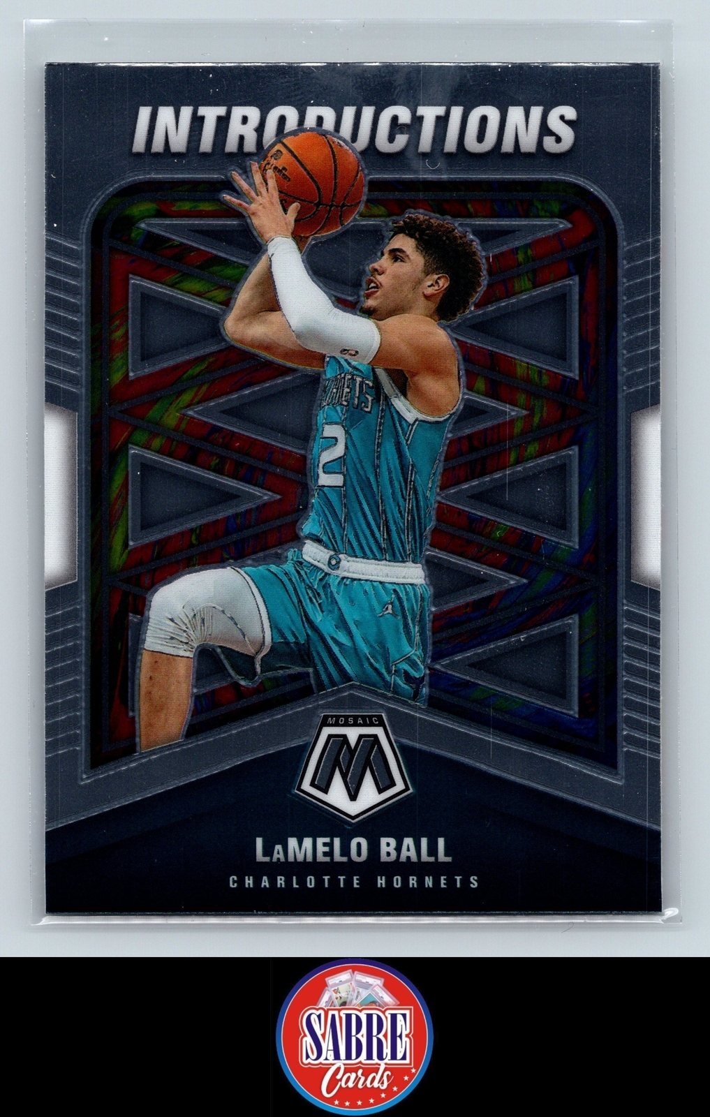 2020-21 Panini Mosaic LaMelo Ball Rookie RC Introductions Charlotte Hornets No.5