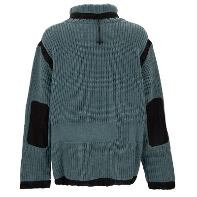 OFF-WHITE Virgil Abloh Duality Knit Anorak Turtleneck Sweater Blue