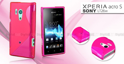 PINK Premium S CURVED GEL CASE FOR SONY ERICSSON XPERIA Acro S Lt26w