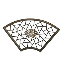 Chinese Fan Shape Flower Birds Theme Wood Wall Hanging Panel ws4015