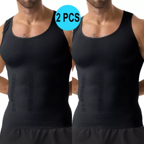 Herren Body Shaper Schlankmacher Shirt Kompression Weste Slim Shapewear Tank Top Girgle - Bild 19 von 46
