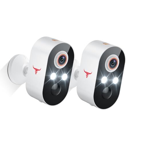 1080P Security Camera Wireless Outdoor with AI Human Detection, Live 2 Pack