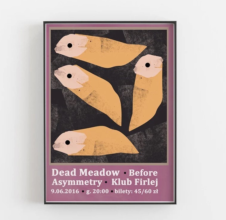 Dead Meadow, Before Asymmetry, original gig poster from concert in Poland