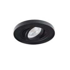 Kanlux TINY BORD Round Recessed Tilt Downlight Ceiling Spot Black GU10