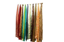 Pure Silk Sash Recycled Vintage Silk Saree Sashes Head Wrap Remnant Tie SL4