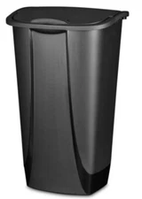 Sterilite 11 Gallon SwingTop Wastebasket Black (Pack of 6)