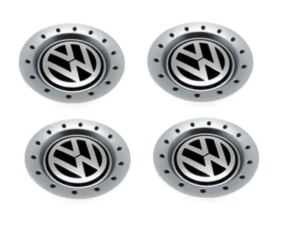 4x Original VW Golf 4 Bora Enjoliveur Cache-Moyeu Enjoliveur Gris 1J0601149N JWZ - Photo 1/4