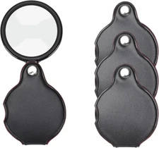 10X Small Magnifying Glass 2/4 PCS Mini Pocket Magnifier Folding Magnify Glass