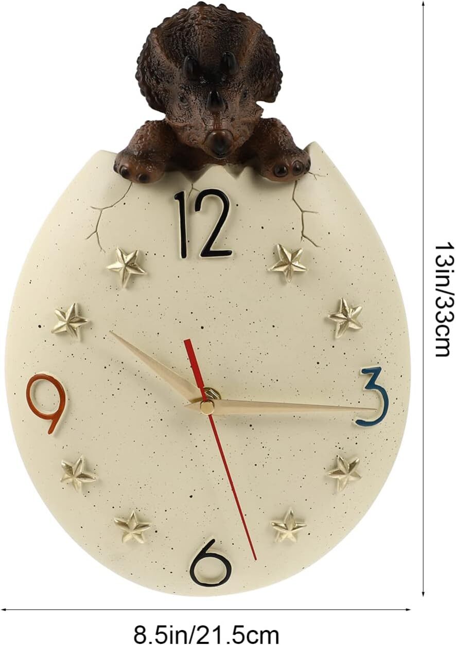 Kids Wall Clock,Dinosaur Egg Wall Clocks for Living Room Bedroom Kids Room Decor