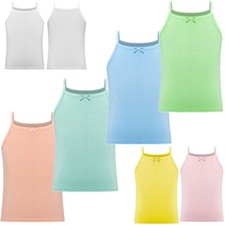 Kids Girls Vest Gym Crop Top Athletic Camisole Latin Costume Spaghetti Strap