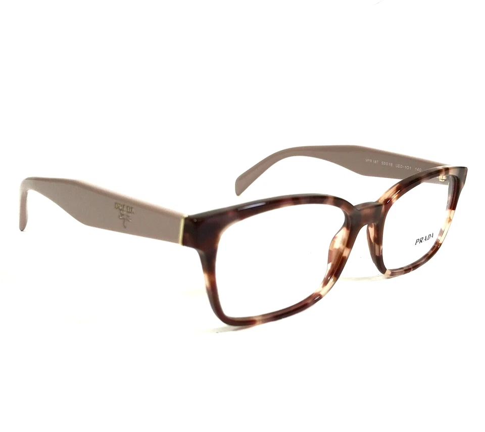 Armações de óculos Prada VPR18T UE0-1O1 rosa pálido marrom tartaruga quadrada 53-16-140 - Imagem 2 de 4