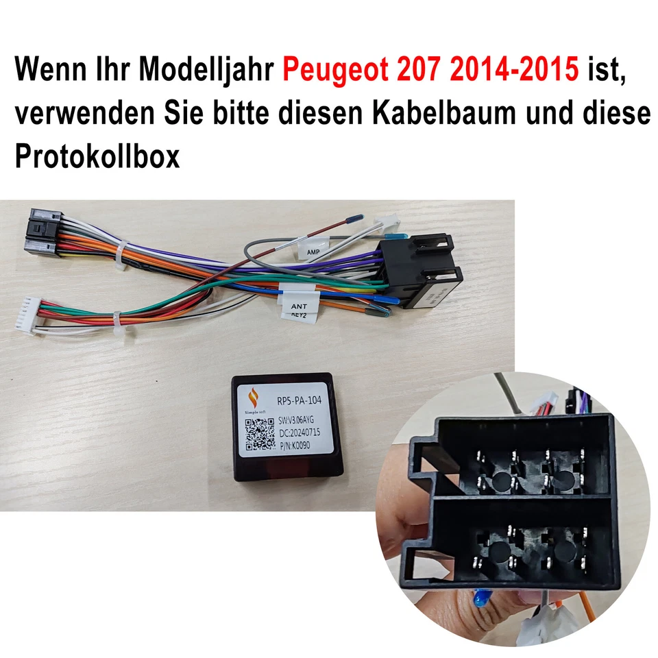 Per Peugeot 207 CC 2006-2015 9" Android 13 Autoradio GPS Navi DAB CarPlay 2+32GB - Immagine 4 di 4