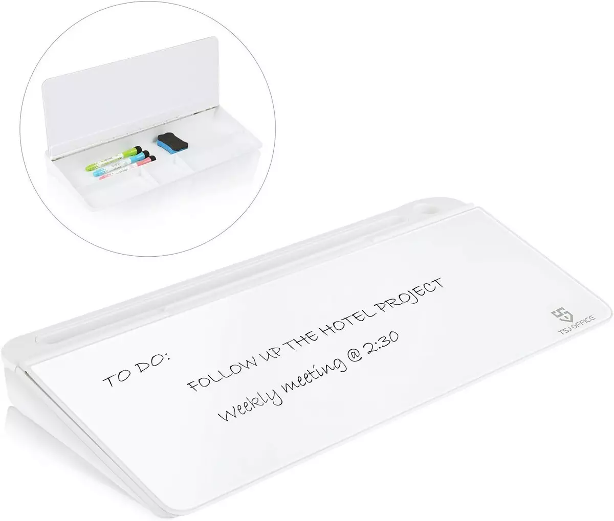 Small Glass Desktop Whiteboard Dry Erase Board Smart cat 15.8