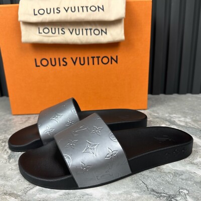 Rare Louis Vuitton Waterfront Mules LV Monogram Silver 8 LV