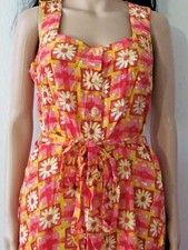 Multi Color Floral Mini Swing Summer Day cotton button down sleeveless dress  42