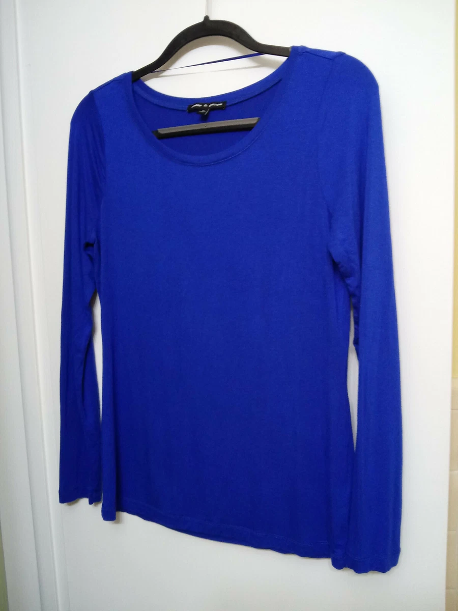 Cable & Gauge Womens Size M Blue Color Tee Shirt Top Long Sleeve Round Neck