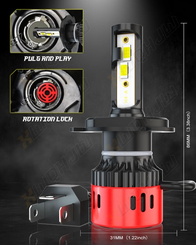 H4 9003 LED Headlight Kit High Low Beam Conversion Kit 6000K White - Foto 6 di 13