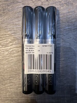 Rimmel London Extra Super Wimpernbau Mascara 101 schwarz 8ml - 3er-Pack