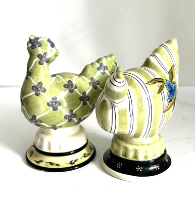 2 Tracy Porter Figurines Chicken Hen Chick CBK Porcelain Figurines 2003 Vintage