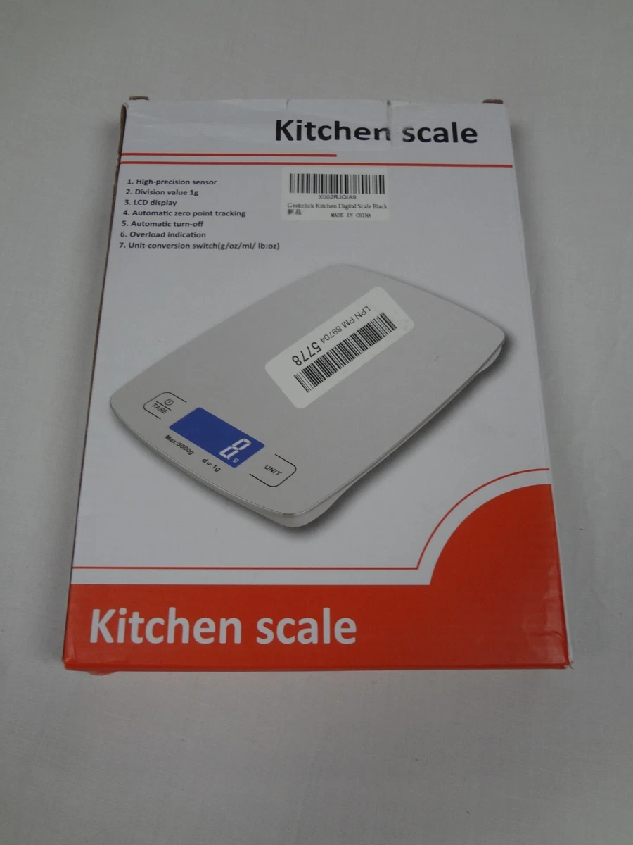 GEEKCLICK DIGITAL FOOD SCALE - WEIGH PORTIONS - MEAL PREP - NEW IN BOX  BLACK