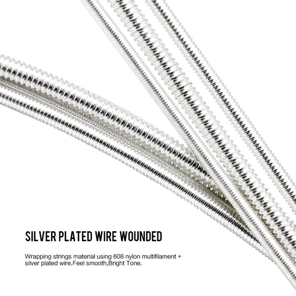 Orphee Classical Guitar Strings 10 Sets Silver Plated Wire/Nylon