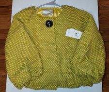 Nwt Leifsdottir Tweed Mustard Yellow Wool Blend With Stone Button Size 4