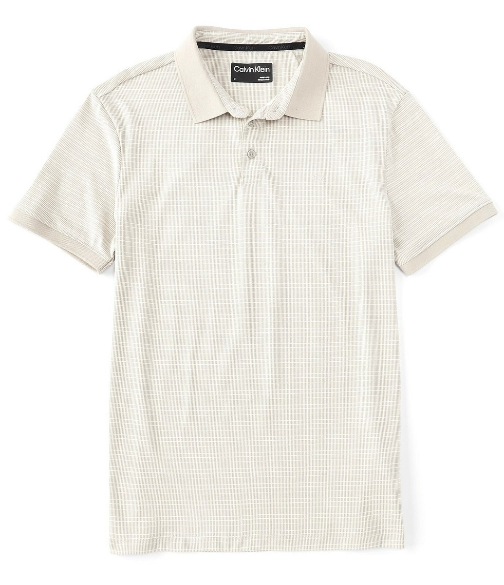 Calvin Klein Men's Liquid Touch Tile Short-Sleeve Polo Shirt