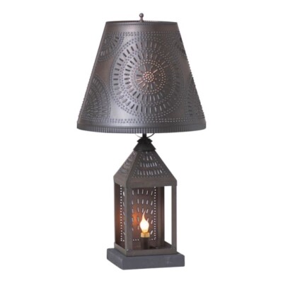 Irvin's Country Tinware Valley Forge Black Lamp with Shade
