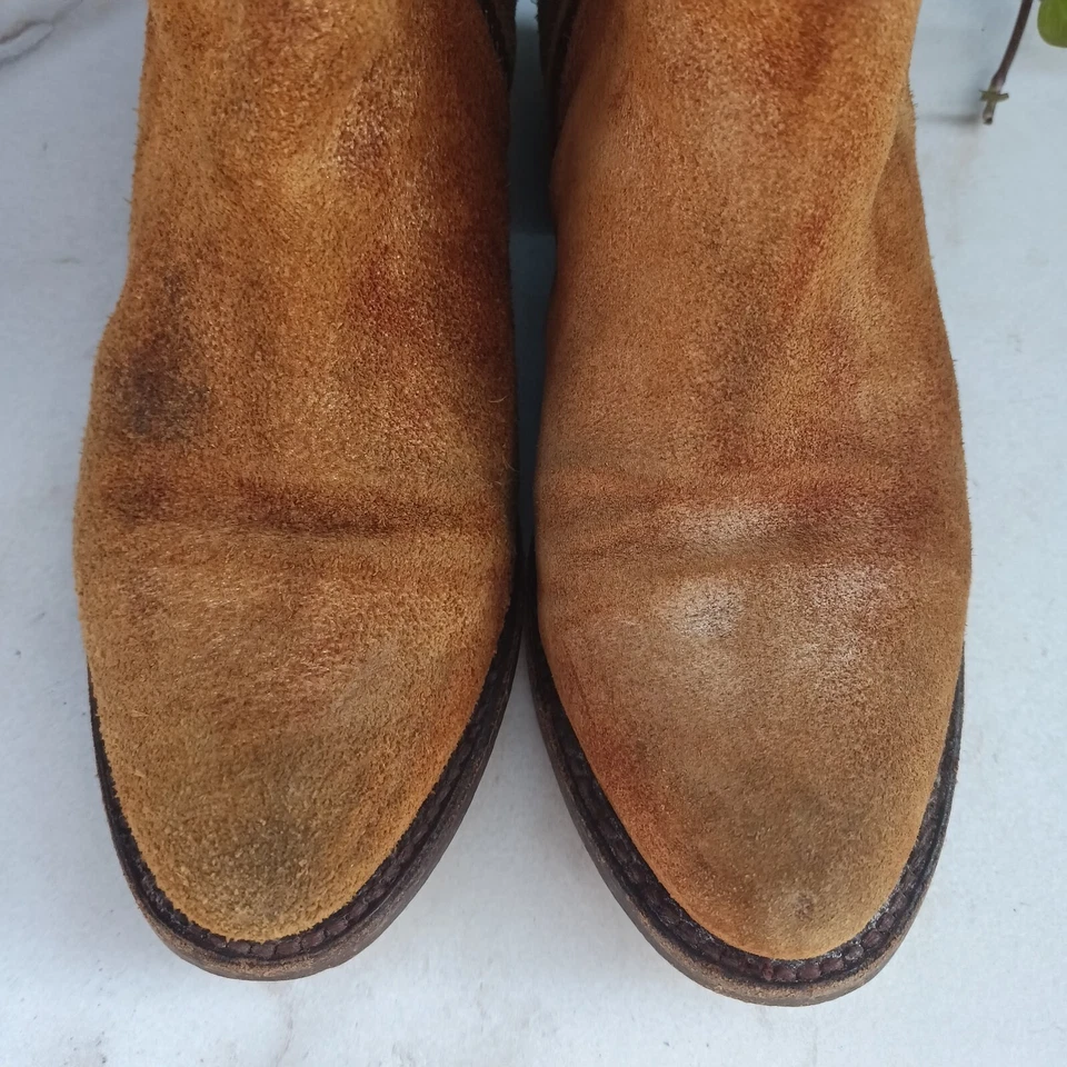 Freebird por Steven CLASH Botas de Tornozelo Femininas de Camurça Tamanho 7 Marrom Claro Zíper Lateral - Imagem 4 de 4