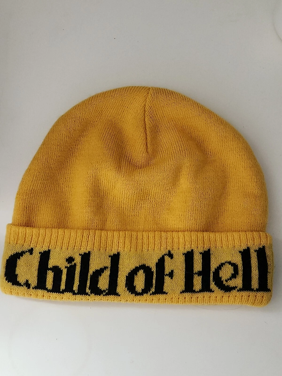 FW15 Bonnet Suprême Enfant de l'Enfer Jaune Rare Chapeau Made In Korea Vintage 2015
