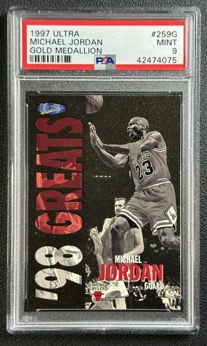 MICHAEL JORDAN PSA 9 1997-98 FLEER ULTRA #259G GOLD MEDALLION BULLS 4075