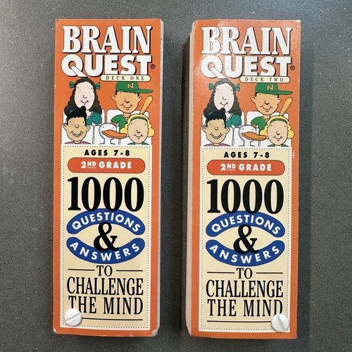Brain Quest 2nd Grade Decks 1 & 2 Card Set Ages 7-8 Educational Learning Lot