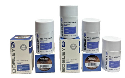 BOSLEYMD Hair Thickening Fibers MEDIUM BROWN .42oz BRAND NEW - PACK 4