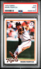 MARK FIDRYCH RC Card 1978 Topps #45 Tigers Rookie of the Year Graded PSA 9 MINT!. rookie card picture