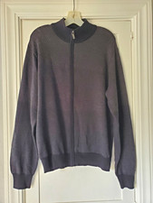 Men's Perry Ellis dark gray  black zipper full sweater LG
