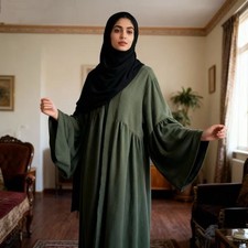Open Kaftan Muslim Women Abaya Dubai Cardigan Long Dress Kimono Ramadan Islamic