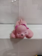 VTG PUPPY SURPRISE LIGHT PINK SLEEPING STUFFED PUPPY DOG W/ PLASTIC HEAD...